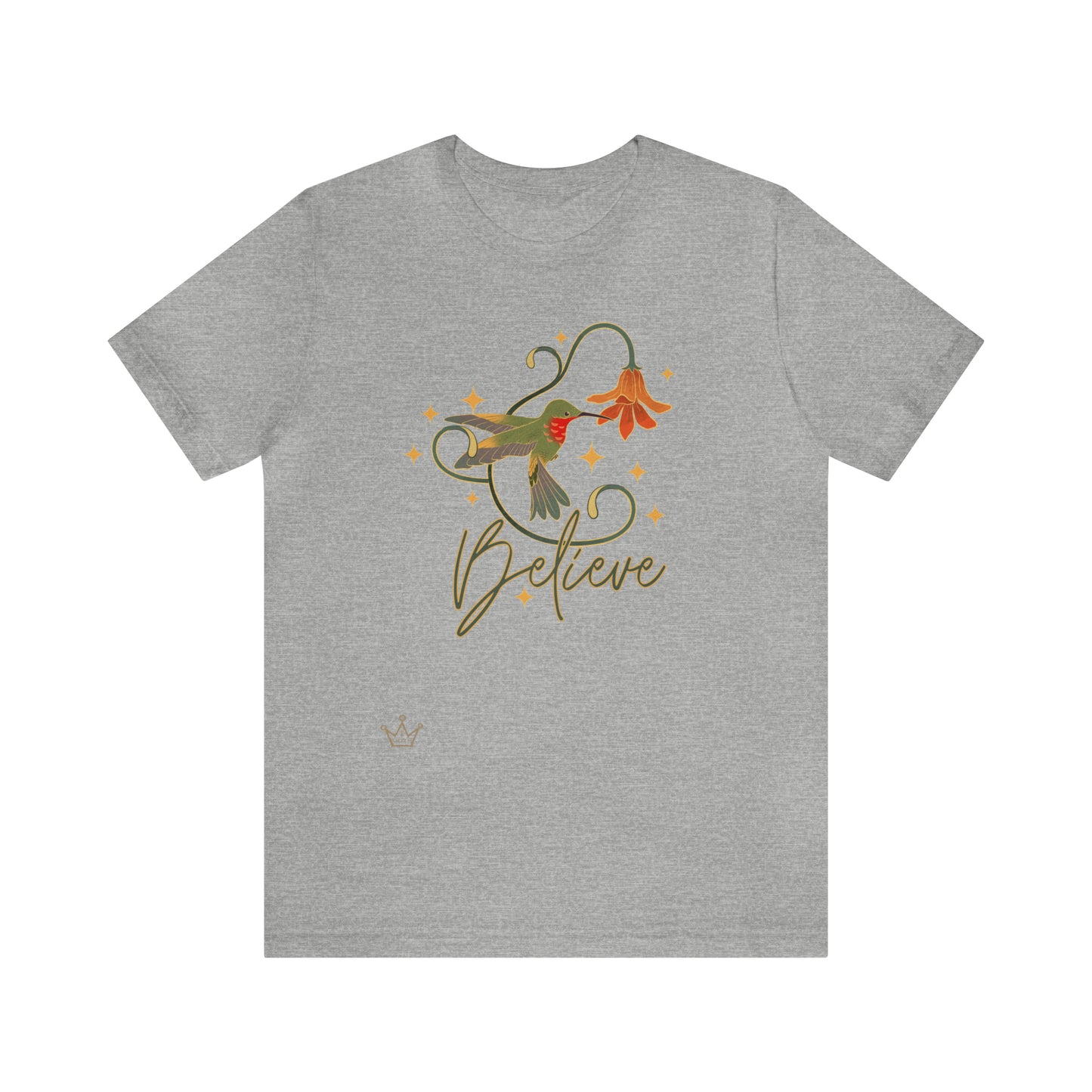 Believe Hummingbird Adult T-Shirt Unisex Jersey Short Sleeve Tee