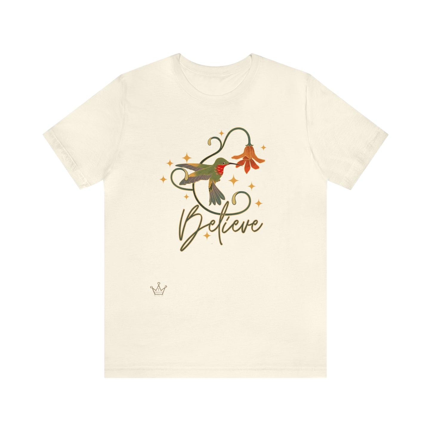 Believe Hummingbird Adult T-Shirt Unisex Jersey Short Sleeve Tee