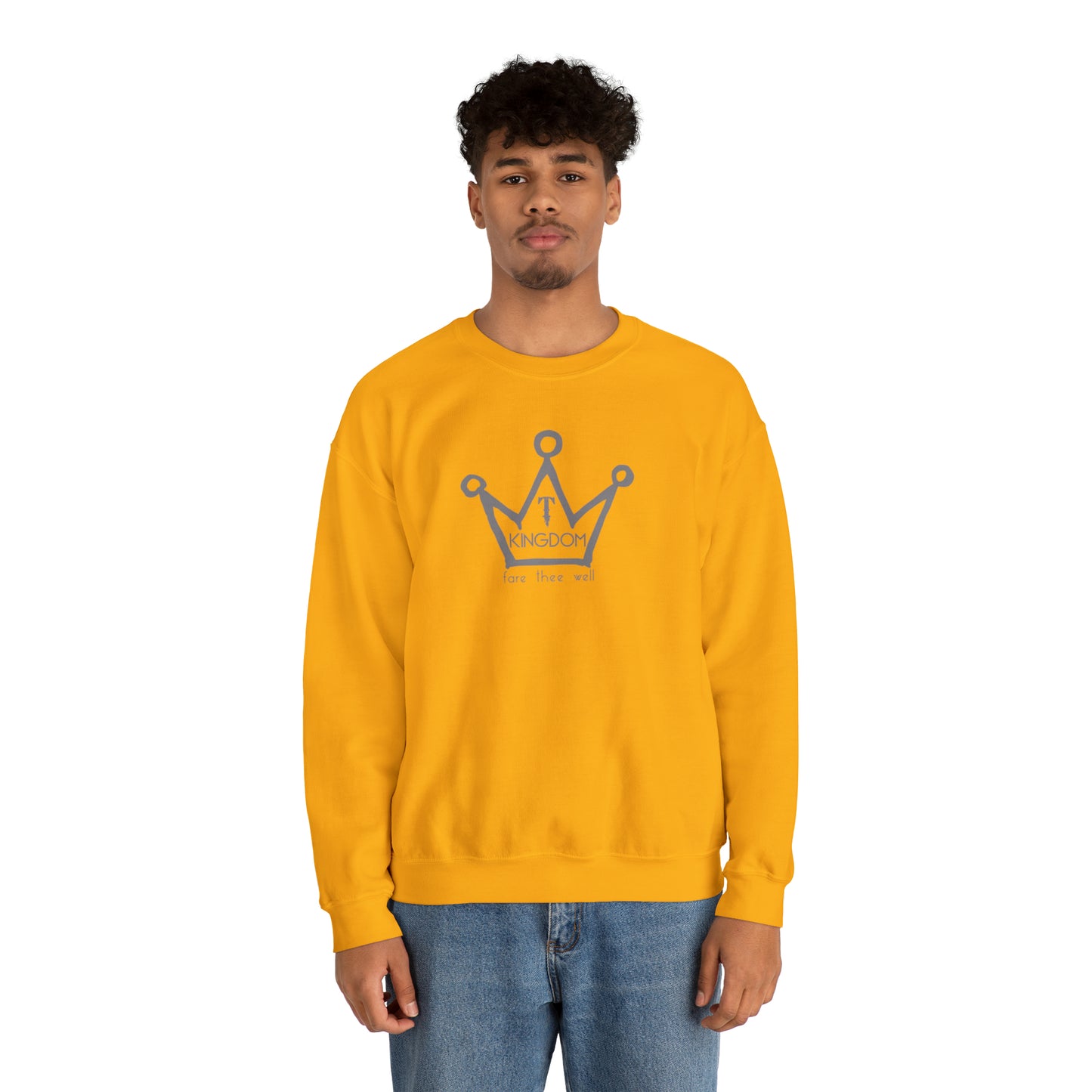 T-Kingdom Adult Sweatshirt Grey Crown Logo Light Jewels Unisex Heavy Blend™ Crewneck