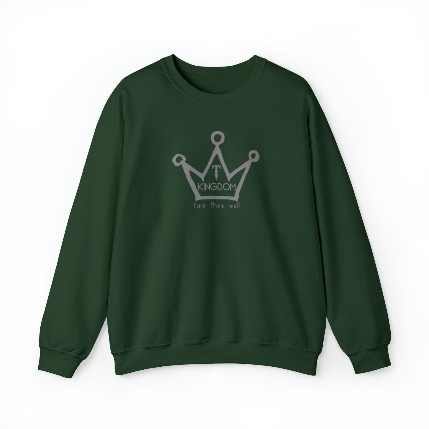 T-Kingdom Adult Sweatshirt Grey Crown Logo Deep Jewels Unisex Heavy Blend™ Crewneck