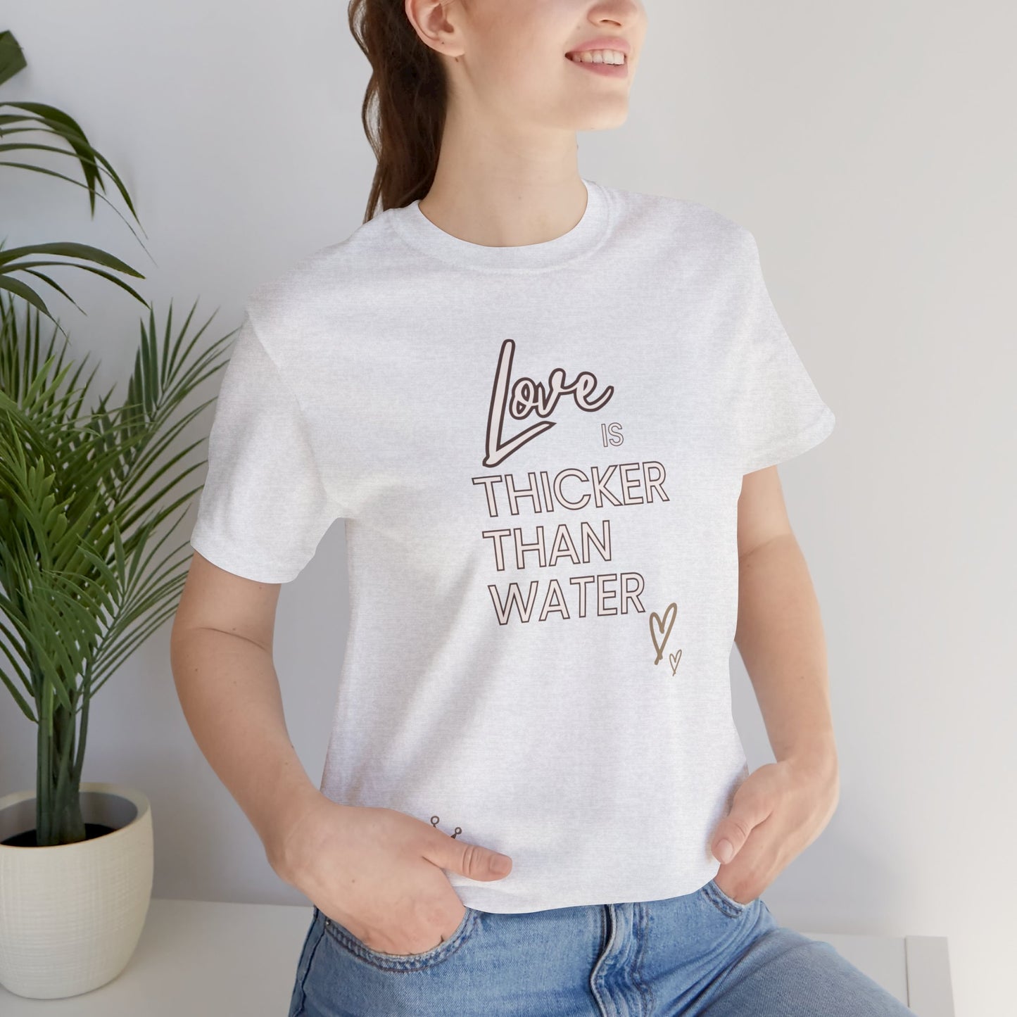 Love is Thicker Than Water Foster Care & Adoption Adult T-Shirt Unisex Jersey Short Sleeve Tee