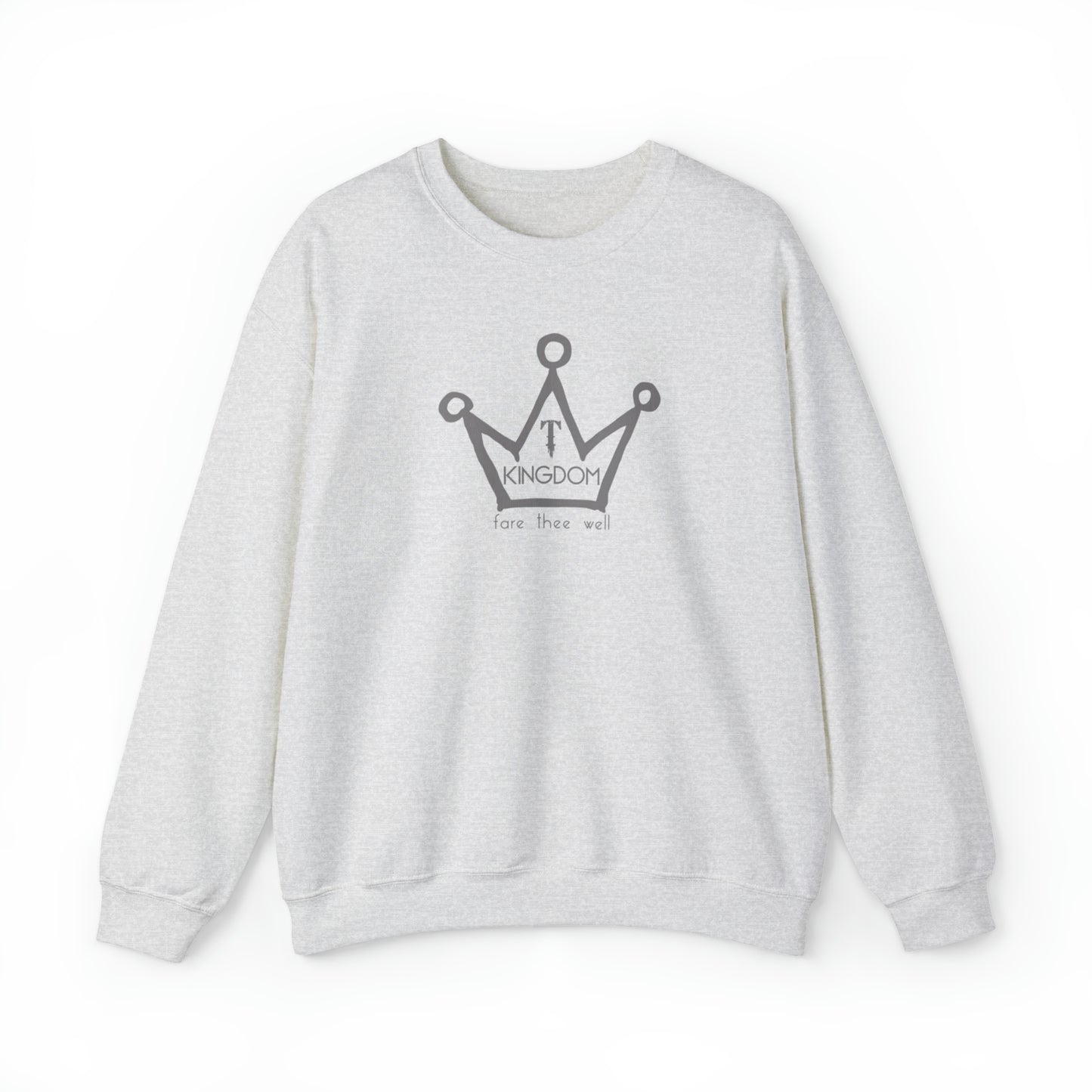 T-Kingdom Adult Sweatshirt Grey Crown Logo Light Jewels Unisex Heavy Blend™ Crewneck