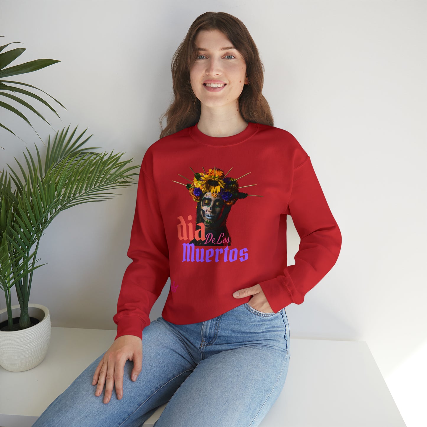 Dia de los Muertos Skull Halloween Adult Sweatshirt Unisex Heavy Blend™ Crewneck