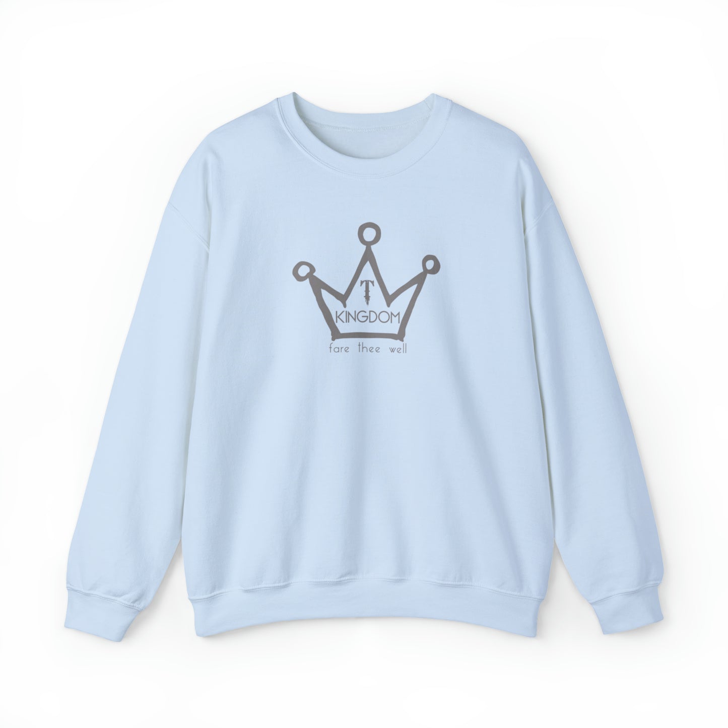 T-Kingdom Adult Sweatshirt Grey Crown Logo Light Jewels Unisex Heavy Blend™ Crewneck