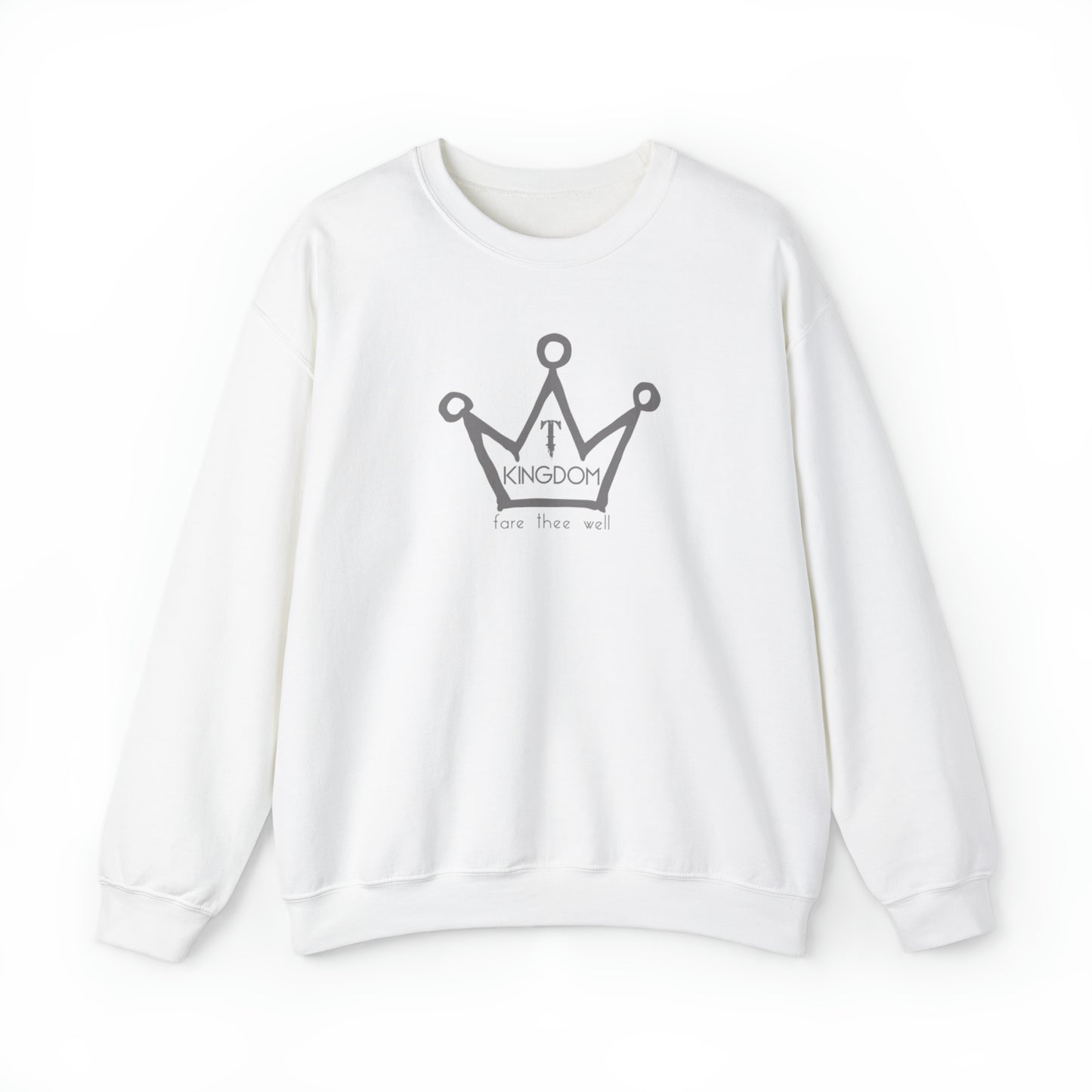 T-Kingdom Adult Sweatshirt Grey Crown Logo Light Jewels Unisex Heavy Blend™ Crewneck