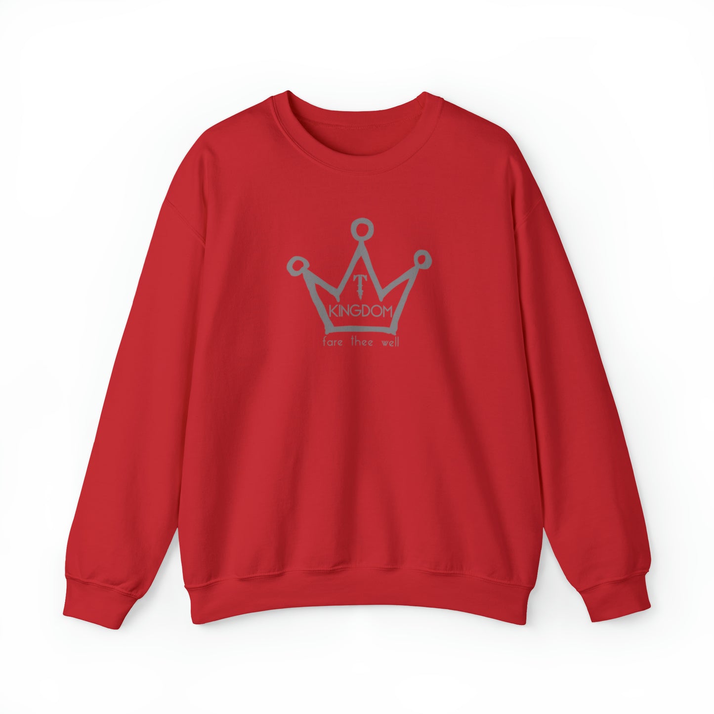 T-Kingdom Adult Sweatshirt Grey Crown Logo Deep Jewels Unisex Heavy Blend™ Crewneck