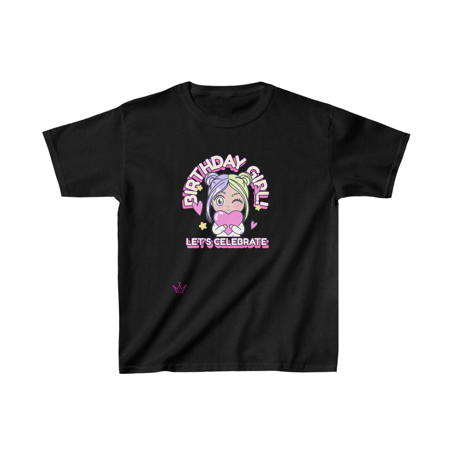 Birthday Girl Let's Celebrate Anime Kids T-Shirt Heavy Cotton™ Tee