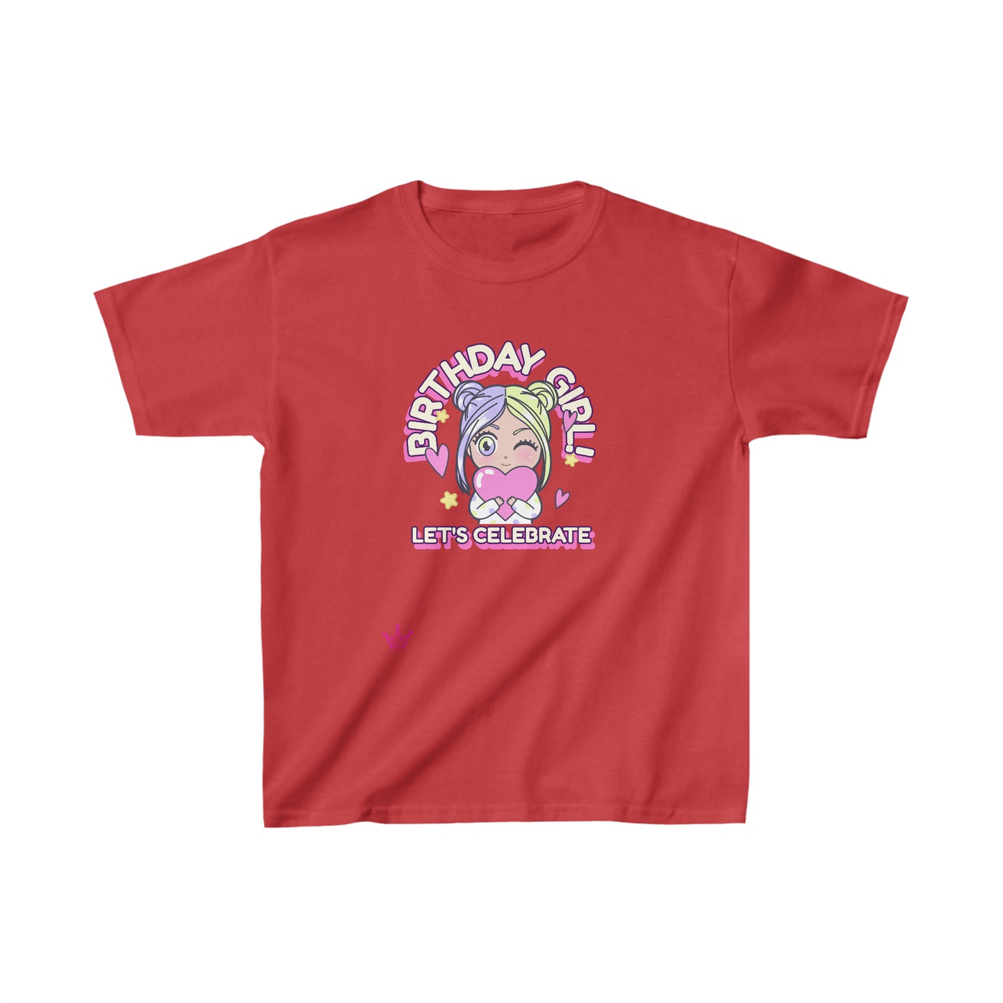 Birthday Girl Let's Celebrate Anime Kids T-Shirt Heavy Cotton™ Tee