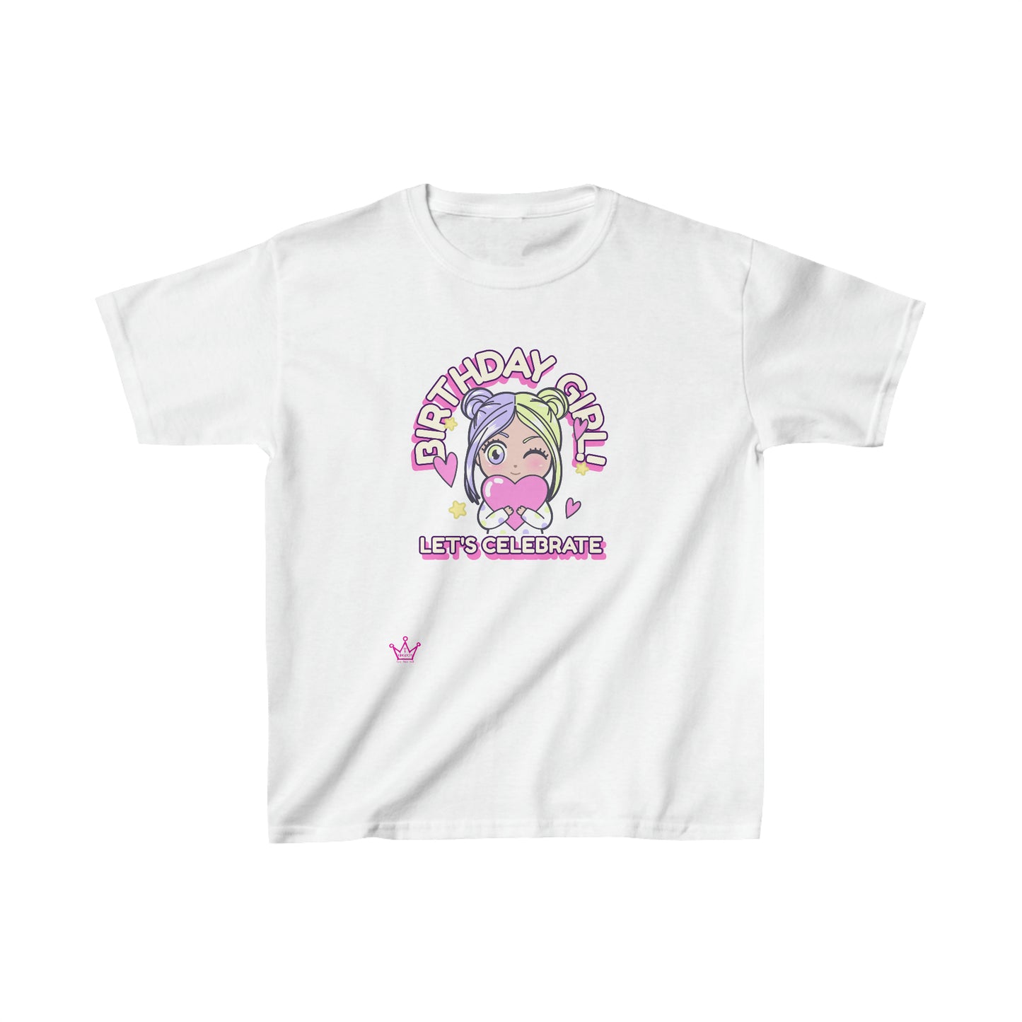 Birthday Girl Let's Celebrate Anime Kids T-Shirt Heavy Cotton™ Tee