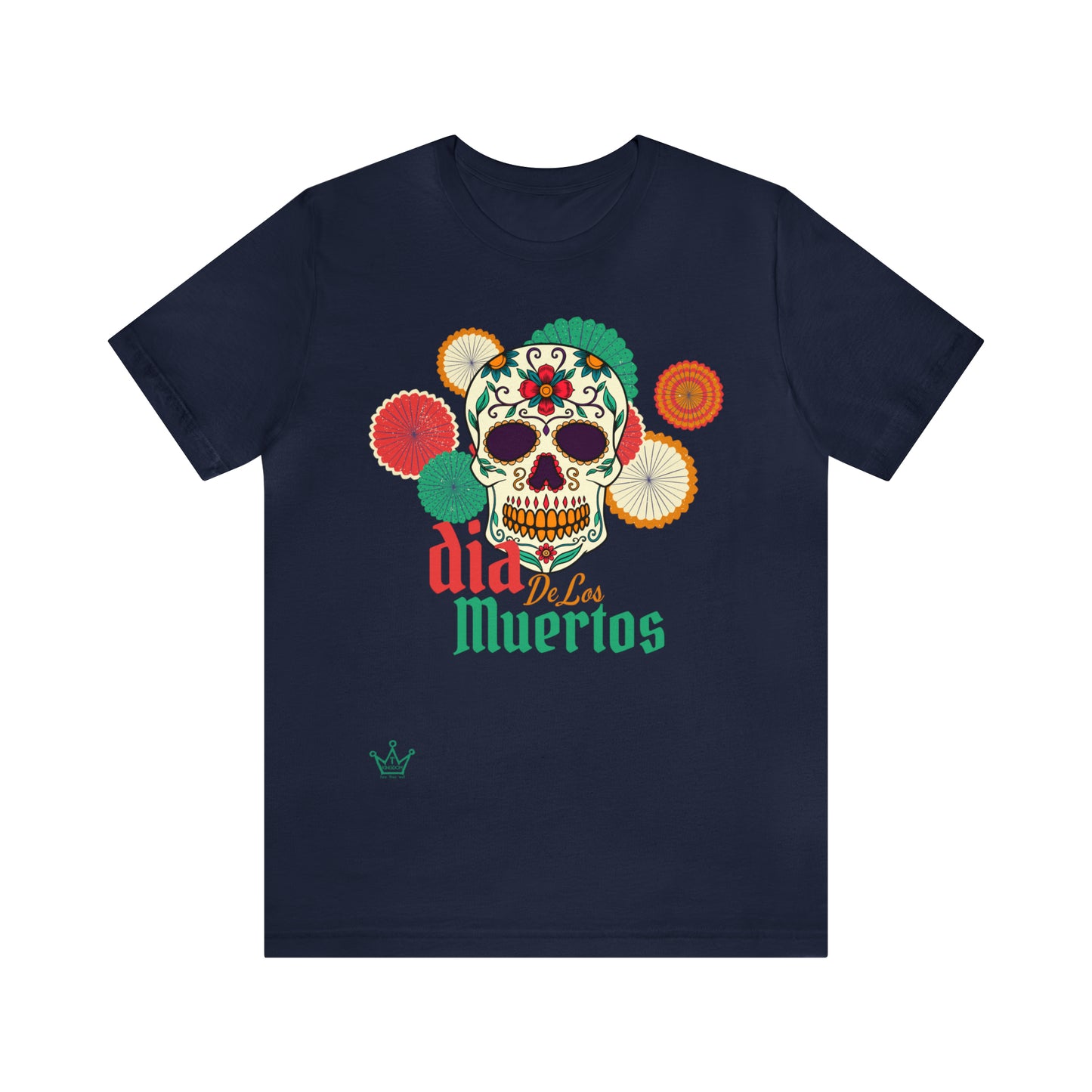 Dia de los Muertos Skull Halloween Adult T-Shirt Unisex Jersey Short Sleeve Tee