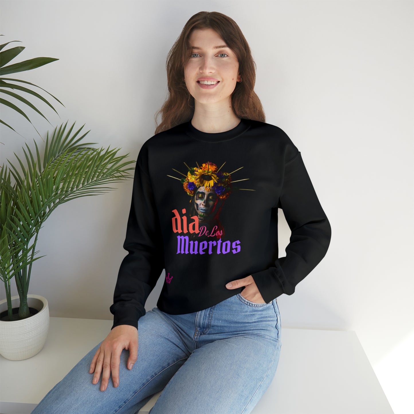 Dia de los Muertos Skull Halloween Adult Sweatshirt Unisex Heavy Blend™ Crewneck