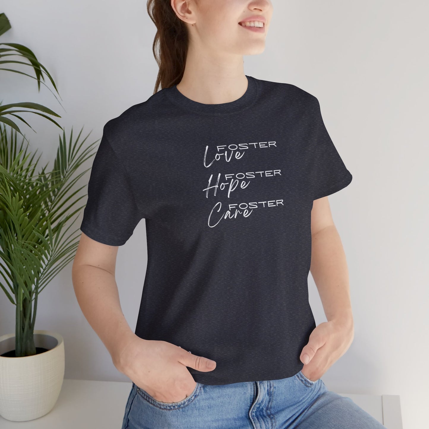 Foster Love Foster Care & Adoption Adult T-Shirt Unisex Jersey Short Sleeve Tee