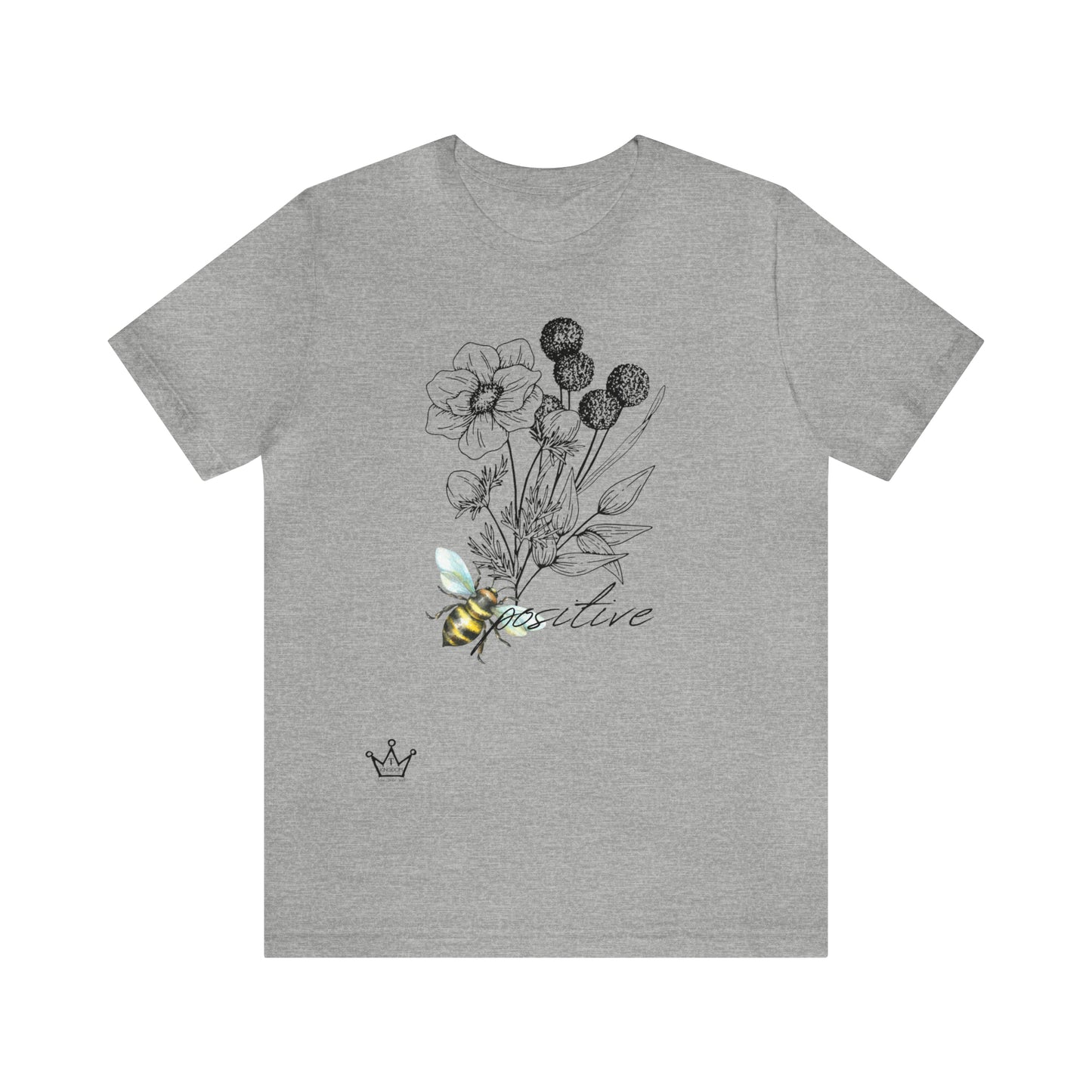 Bee Positive Adult T-Shirt Unisex Jersey Short Sleeve Tee