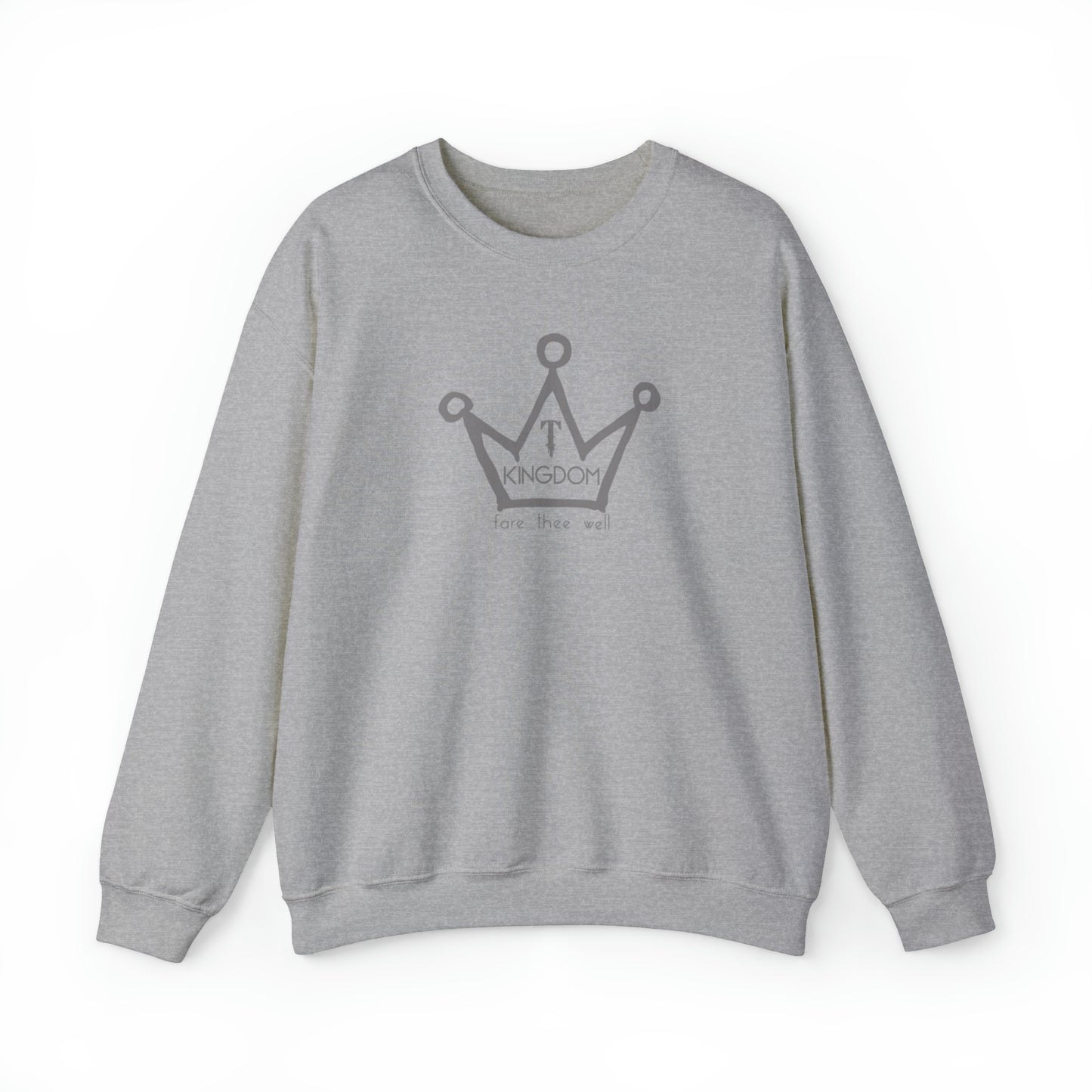 T-Kingdom Adult Sweatshirt Grey Crown Logo Light Jewels Unisex Heavy Blend™ Crewneck