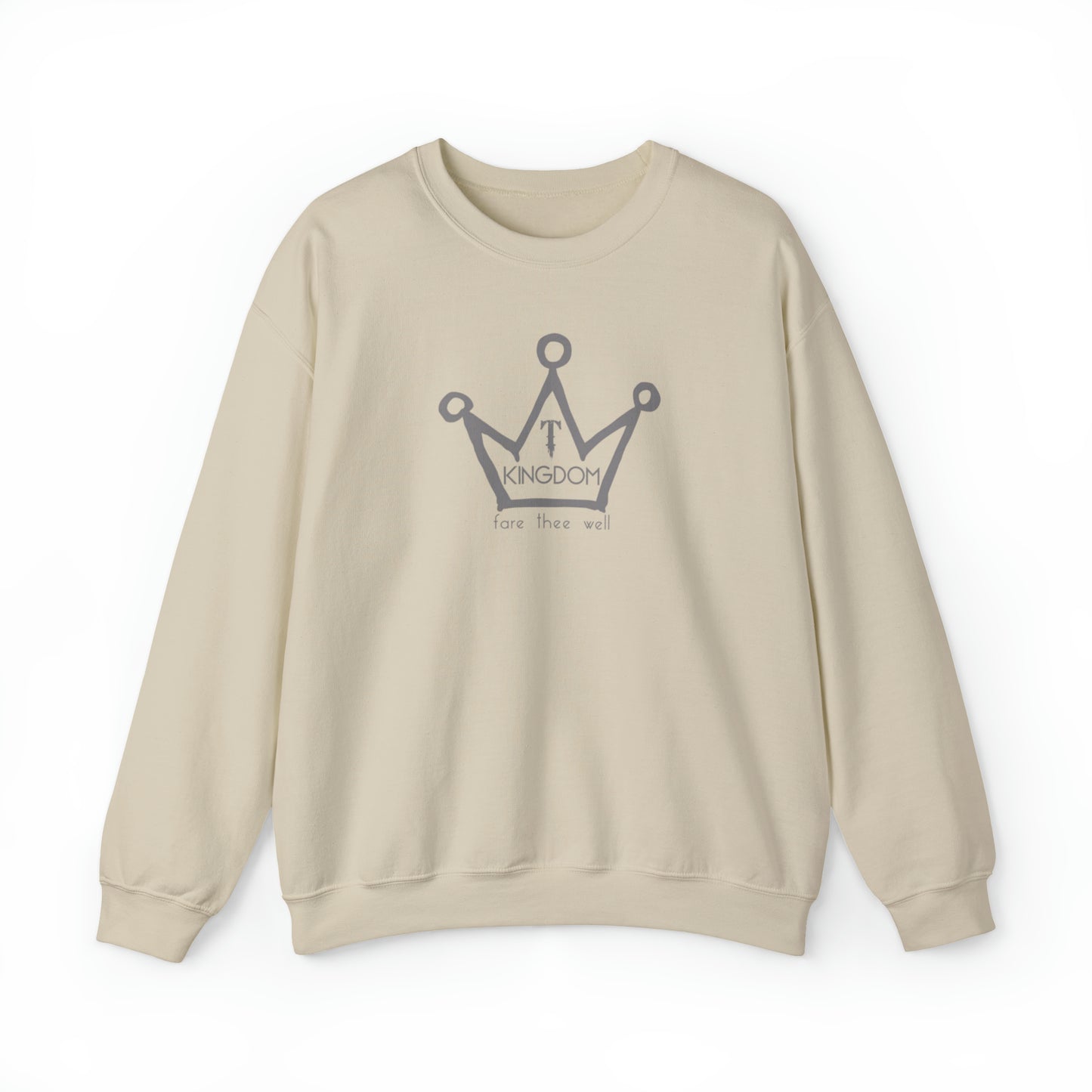 T-Kingdom Adult Sweatshirt Grey Crown Logo Light Jewels Unisex Heavy Blend™ Crewneck