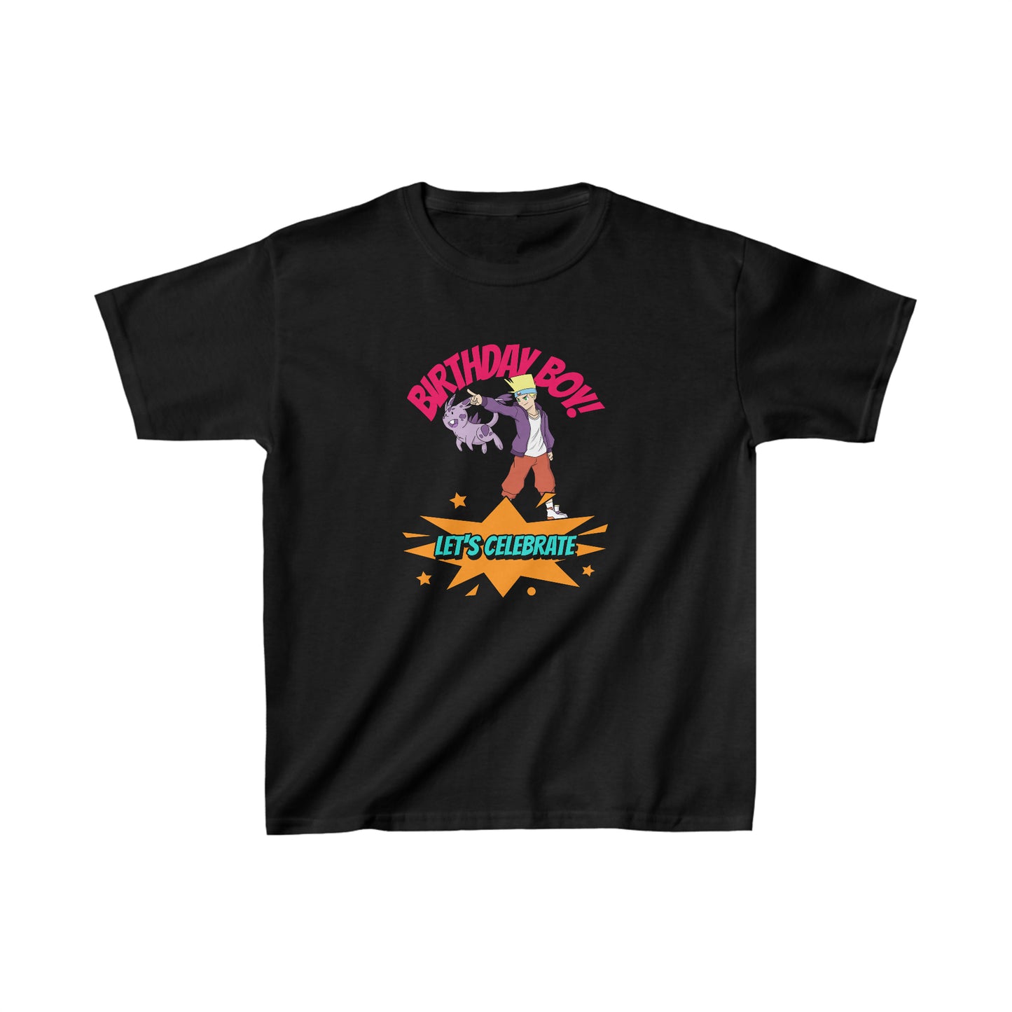 Birthday Boy Let's Celebrate Anime Kids T-Shirt Heavy Cotton™ Tee