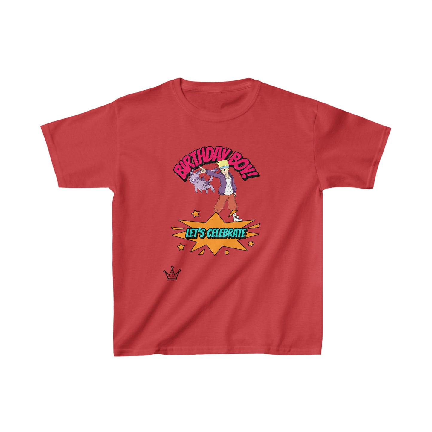 Birthday Boy Let's Celebrate Anime Kids T-Shirt Heavy Cotton™ Tee