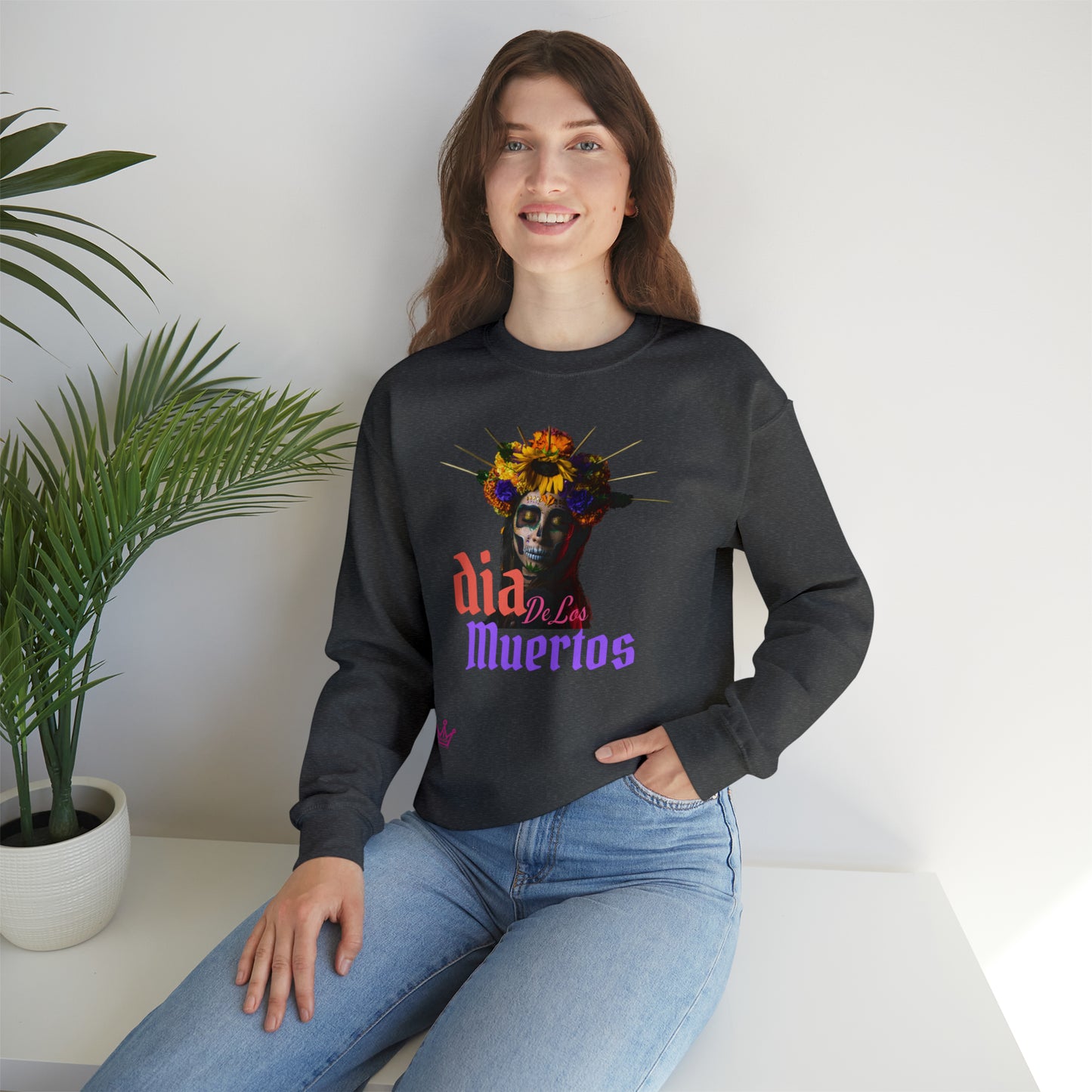 Dia de los Muertos Skull Halloween Adult Sweatshirt Unisex Heavy Blend™ Crewneck