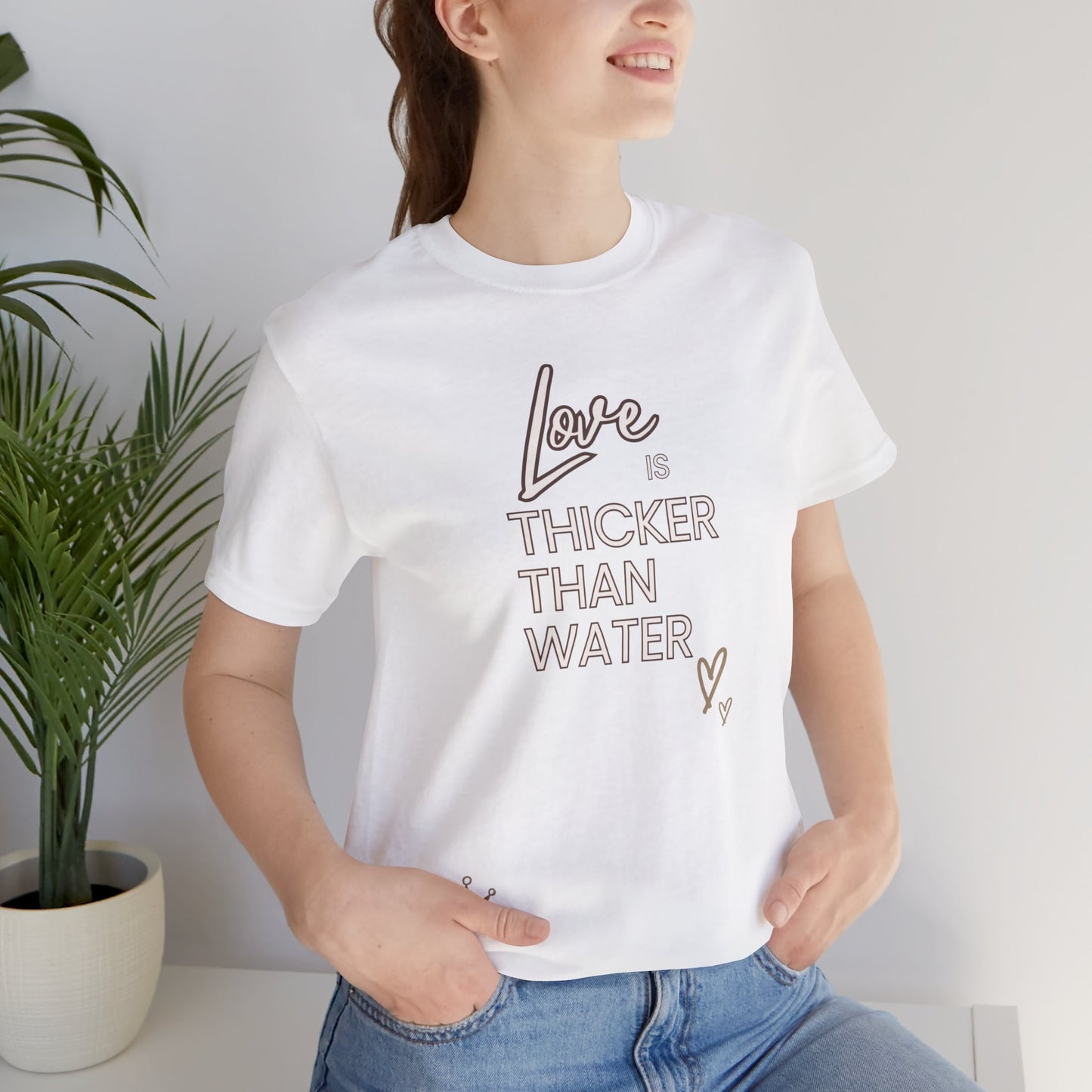 Love is Thicker Than Water Foster Care & Adoption Adult T-Shirt Unisex Jersey Short Sleeve Tee