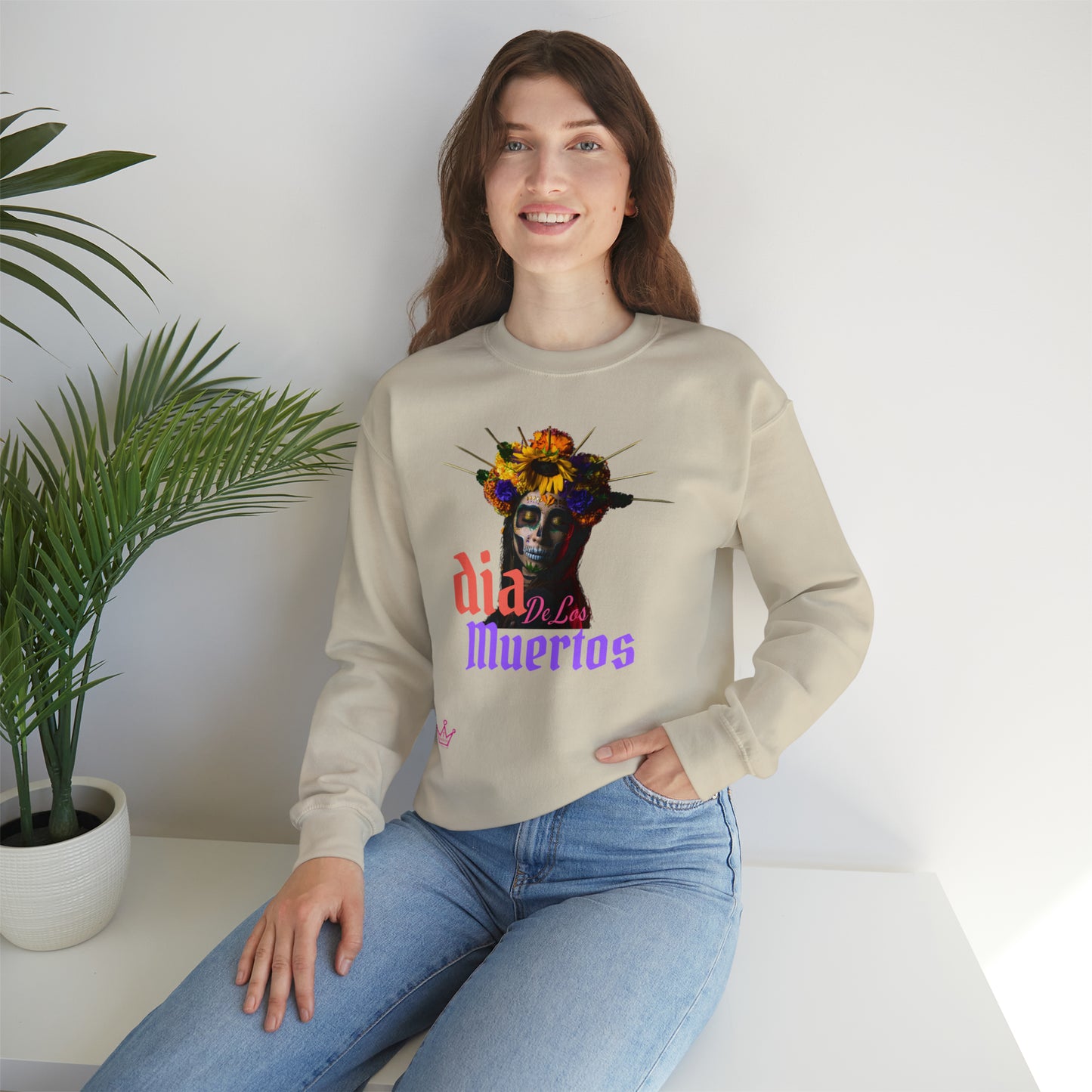 Dia de los Muertos Skull Halloween Adult Sweatshirt Unisex Heavy Blend™ Crewneck