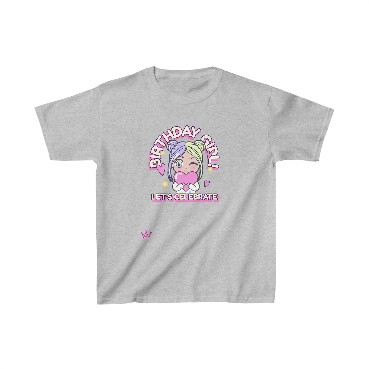 Birthday Girl Let's Celebrate Anime Kids T-Shirt Heavy Cotton™ Tee