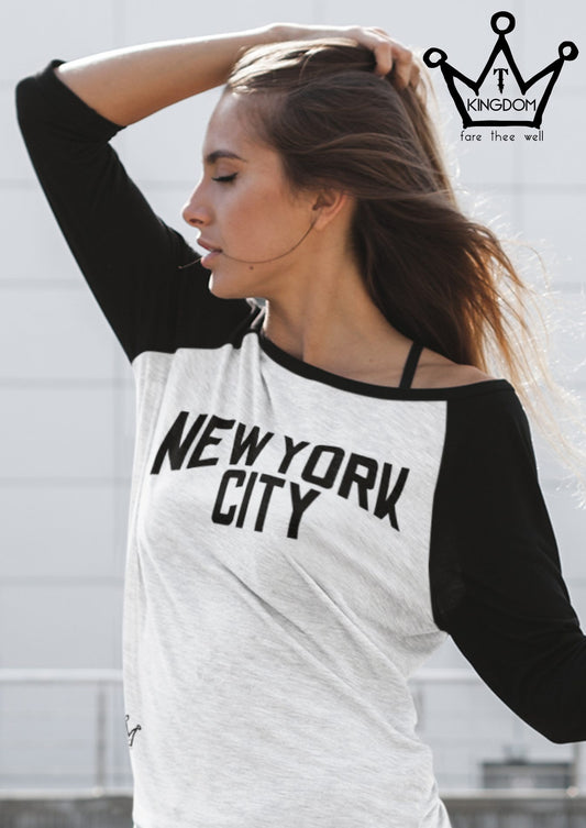 NYC Vintage Adult Baseball Tee Unisex 3\4 Sleeve