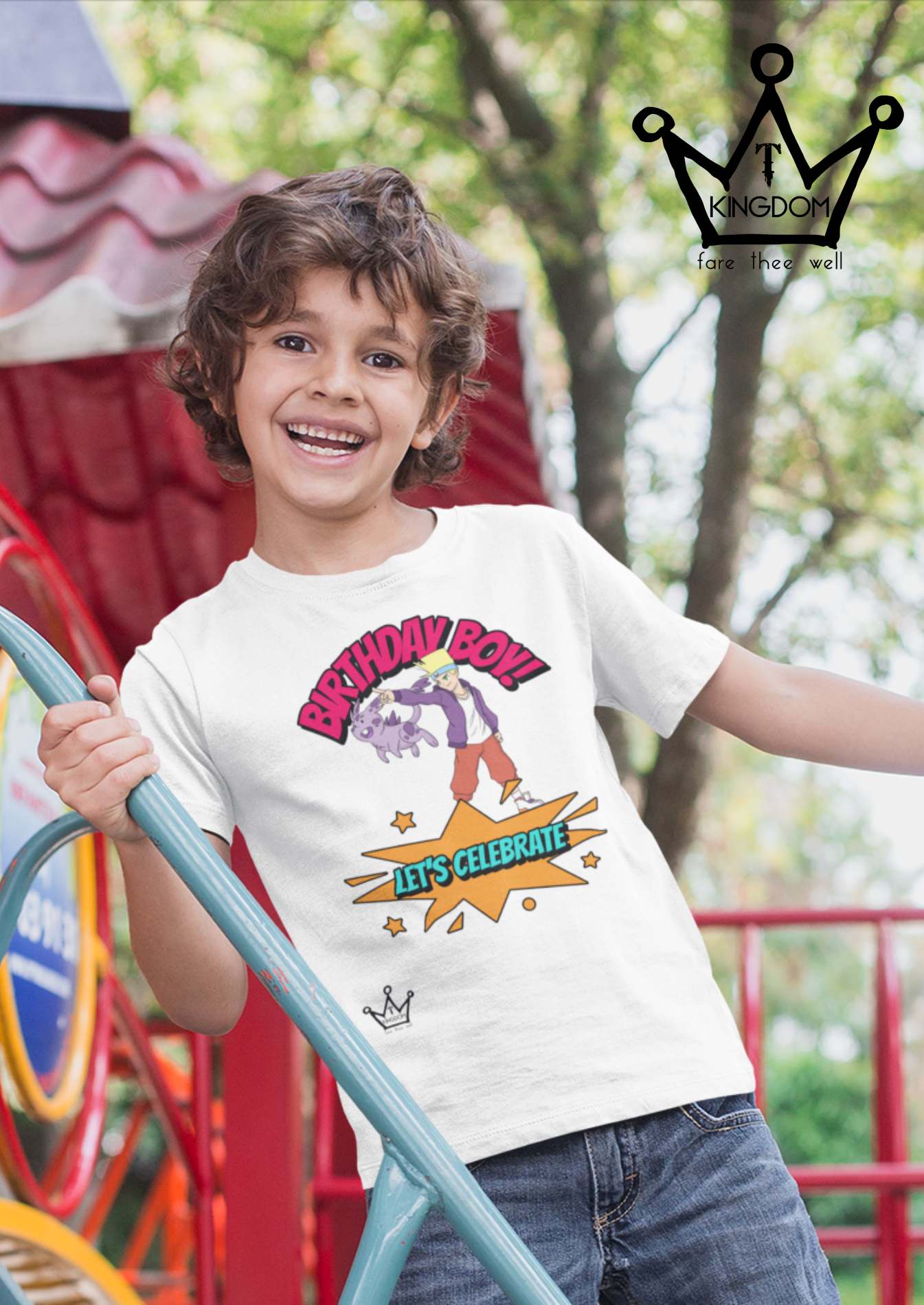 Birthday Boy Let's Celebrate Anime Kids T-Shirt Heavy Cotton™ Tee