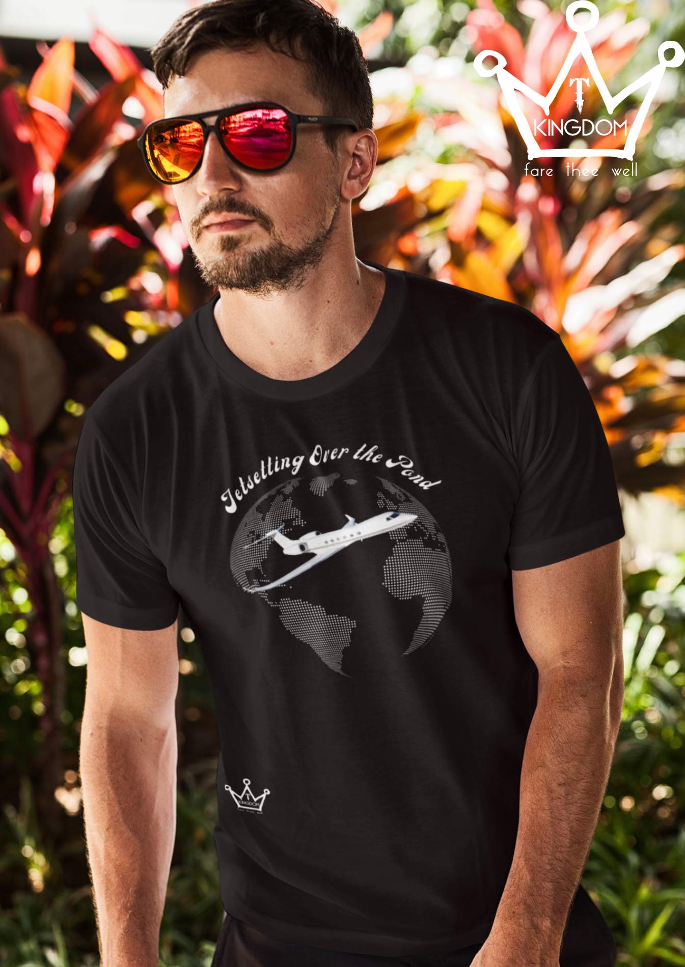 Jetsetting Over the Pond Aviation Adult T-Shirt Unisex Jersey Short Sleeve Tee