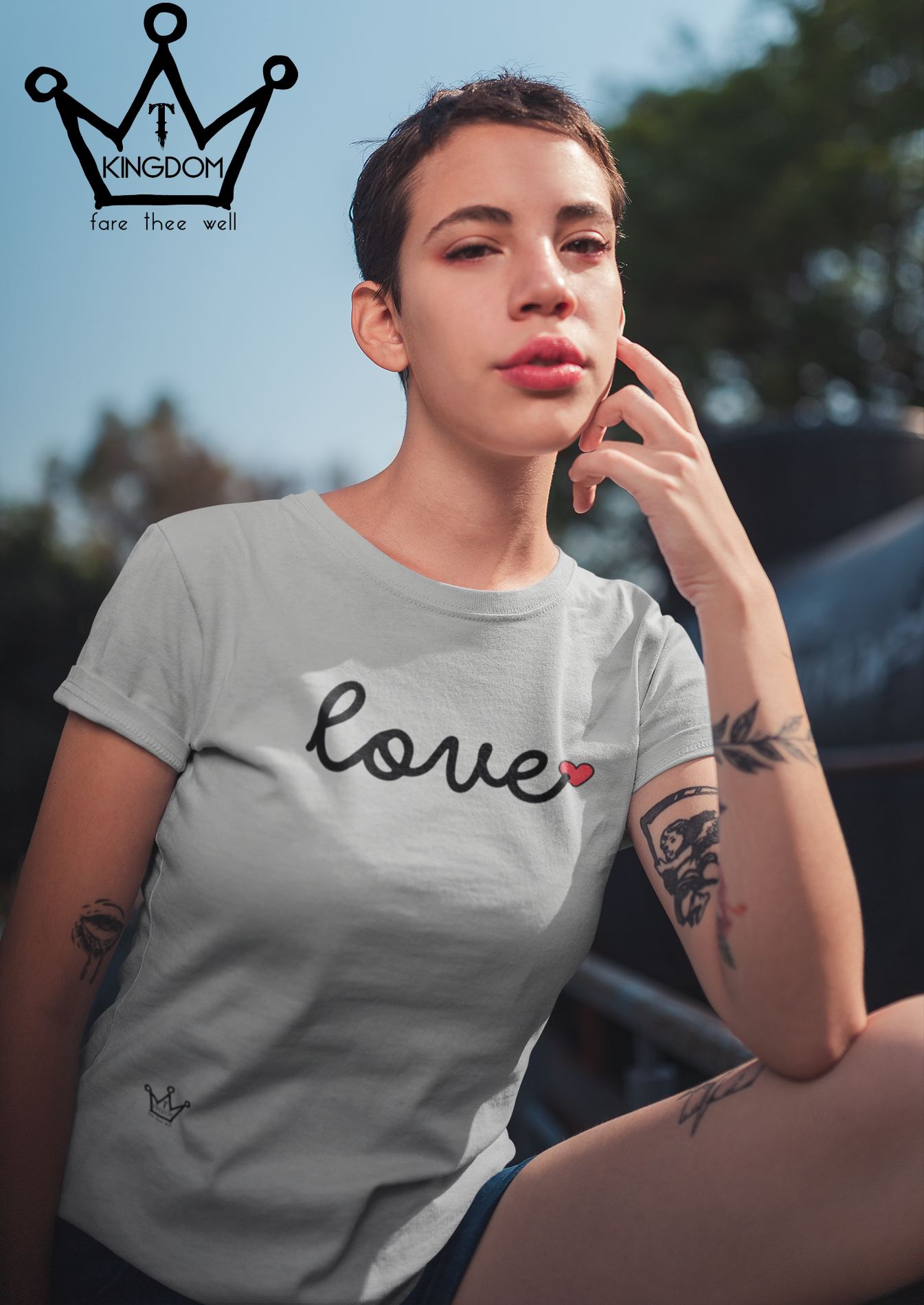 Love Little Heart Adult T-Shirt Unisex Jersey Short Sleeve Tee