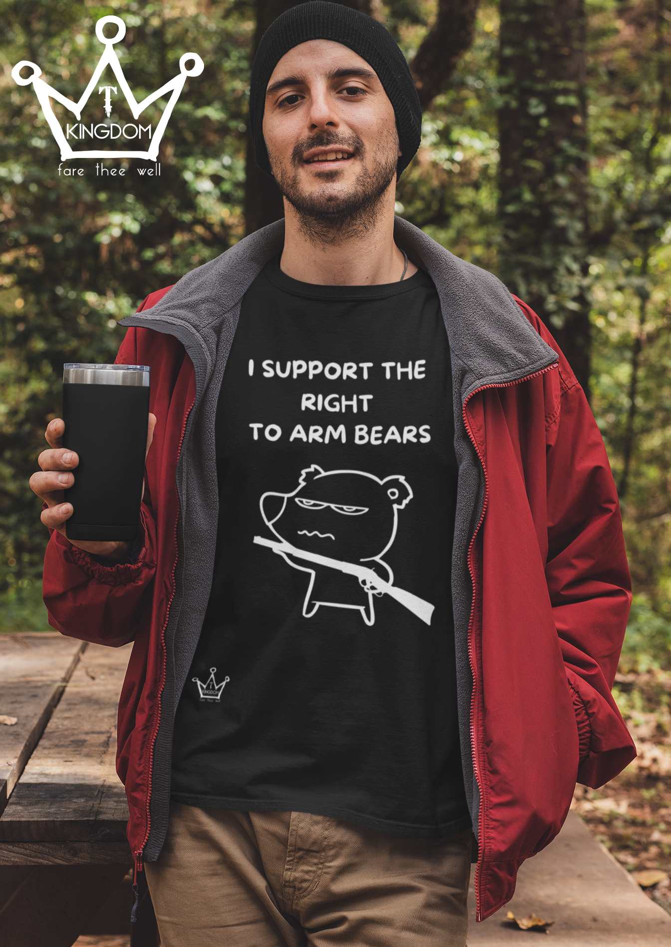 Right to Arm Bears Adult T-Shirt Unisex Jersey Short Sleeve Tee