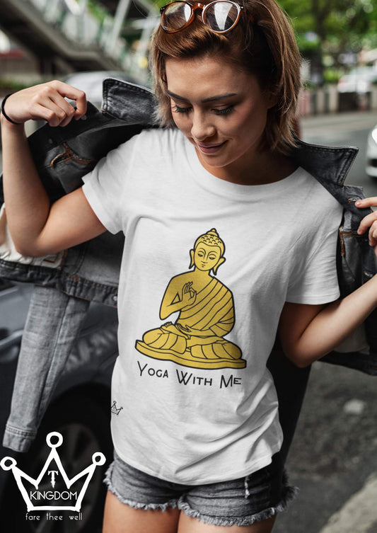 Yoga With Me Gold Adult T-Shirt Unisex Jersey Short Sleeve Tee